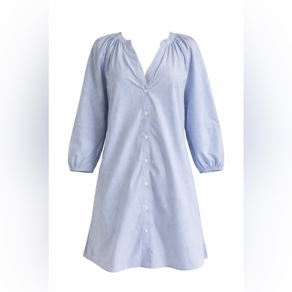 a new day Dresses & Skirts - A New Day Blue Pinstripe Button Front Tunic Dress Size L NWT